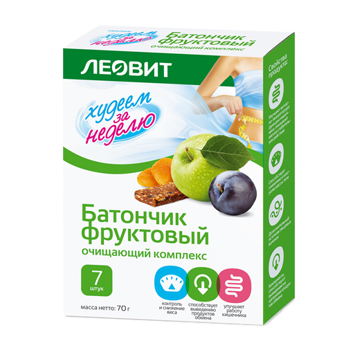 Изображение товара Комплекс очищающий батончик фруктовый леовит, 7 шт Комплекс очищающий батончик фруктовый леовит, 7 шт фотография