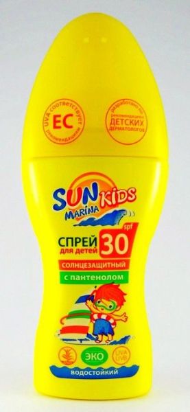 Сан марина кидс спрей солнцезащитный для детей с пантенолом spf-30 150мл фотография