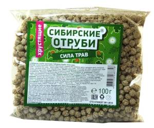 Хрустящие Сибирские сила Отруби пшеничные трав пакет 100гр