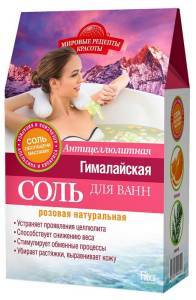 Соль для ванны Мировые рецепты красоты Гималайская розовая Антицеллюлитная 500г