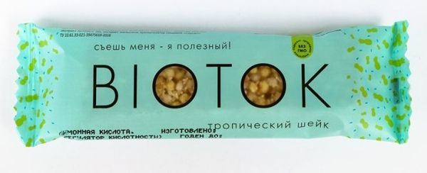 Изображение товара Батончик мюсли Biotok тропический шейк 30г Батончик мюсли Biotok тропический шейк 30г фотография