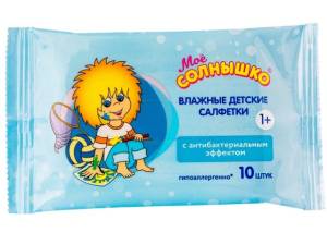 Салфетки влажные с антибактериальным эффектом Мое солнышко 10шт
