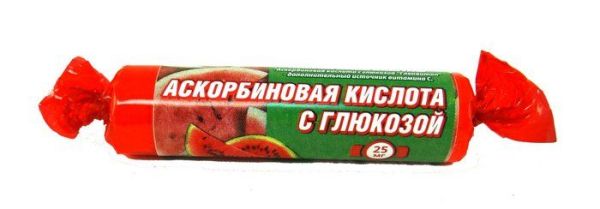 Изображение товара Аскорбиновая кислота гленвитол №10табл арбуз Аскорбиновая кислота гленвитол №10табл арбуз фотография